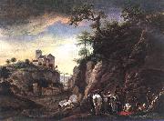 WOUWERMAN, Philips Rocky Landscape with resting Travellers qr France oil painting artist